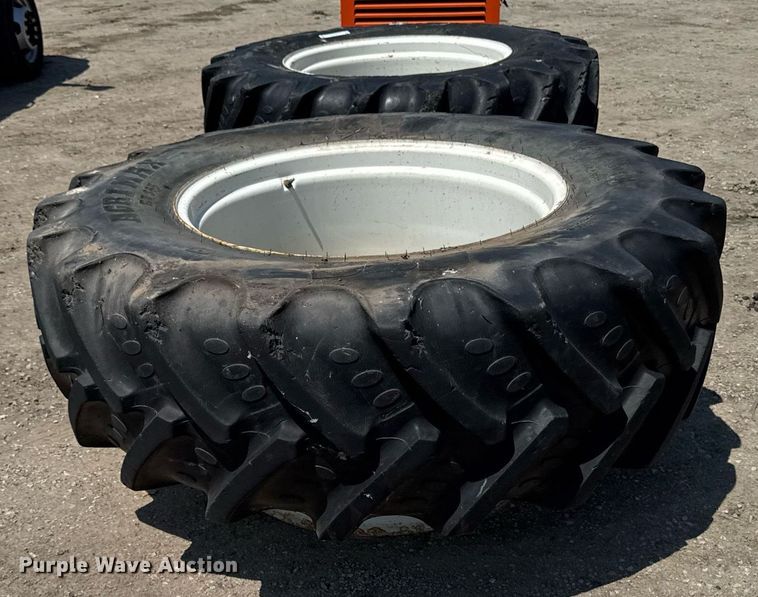 image for item EM2039 (2) 460/85R34 BKT Agrimax tractor tire and wheels