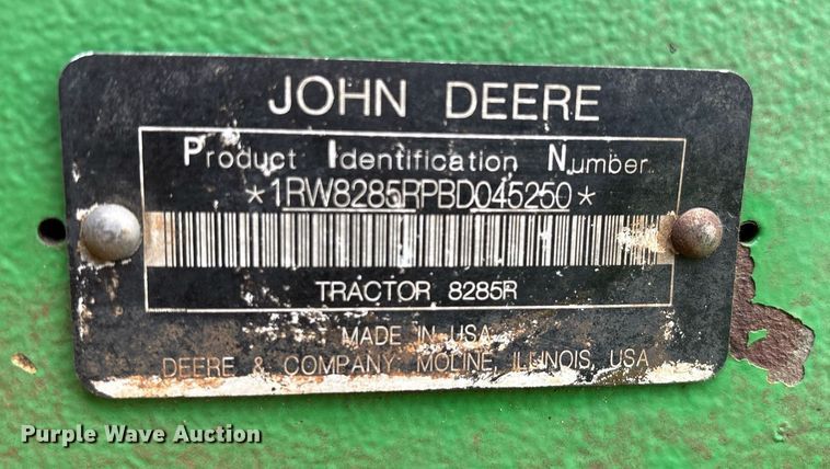 image for item EM2635 2011 John Deere 8285R MFWD tractor