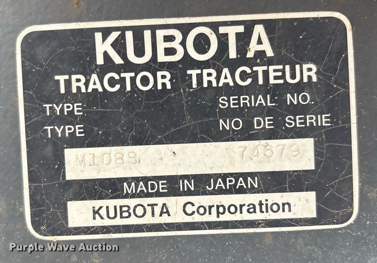 image for item EM2644 Kubota M108S MFWD tractor