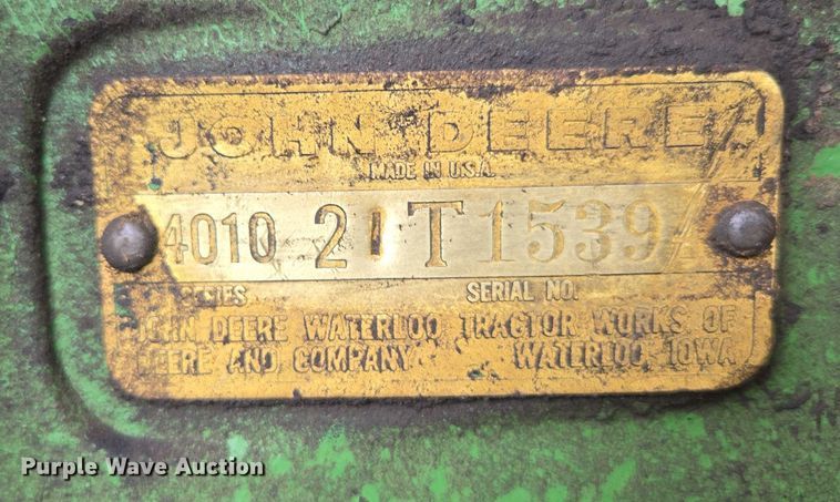 image for item EN3785 1961 John Deere 4010 tractor