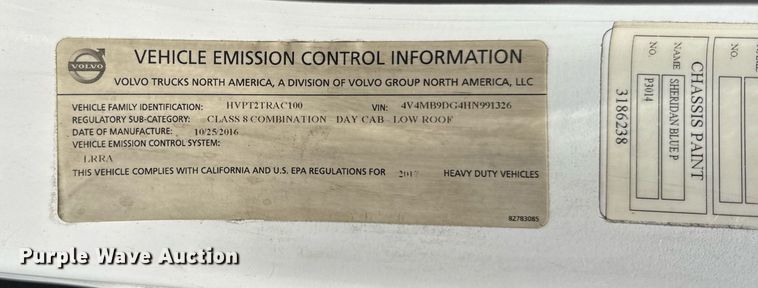 image for item DI9046 2017 Volvo VNM semi truck