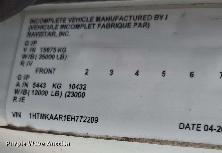 image for item DP6399 2014 International 4400 sewer jetter truck