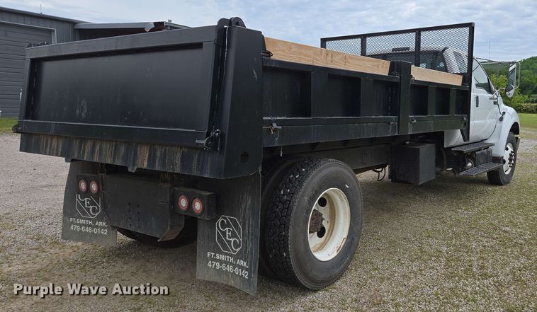 image for item DP6402 2011 Ford F750 Super Duty Ext. Cab dump flatbed truck