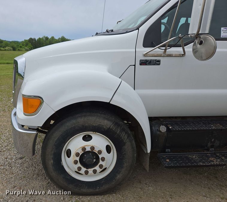 image for item DP6402 2011 Ford F750 Super Duty Ext. Cab dump flatbed truck