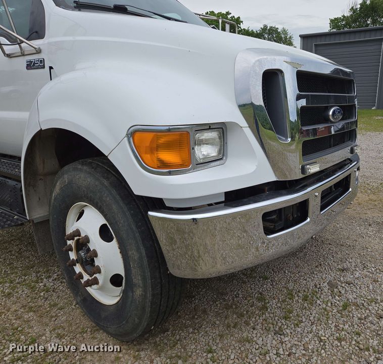 image for item DP6402 2011 Ford F750 Super Duty Ext. Cab dump flatbed truck