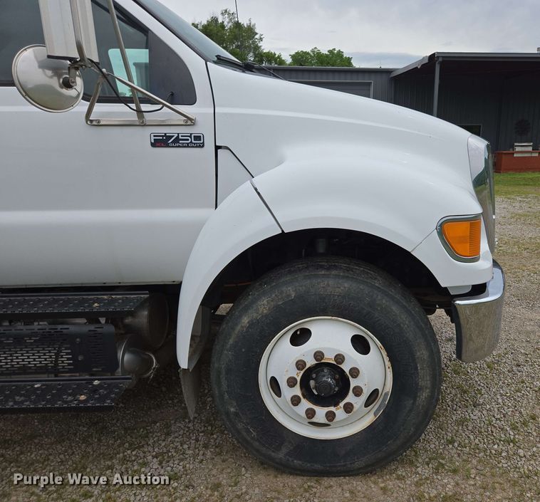 image for item DP6402 2011 Ford F750 Super Duty Ext. Cab dump flatbed truck