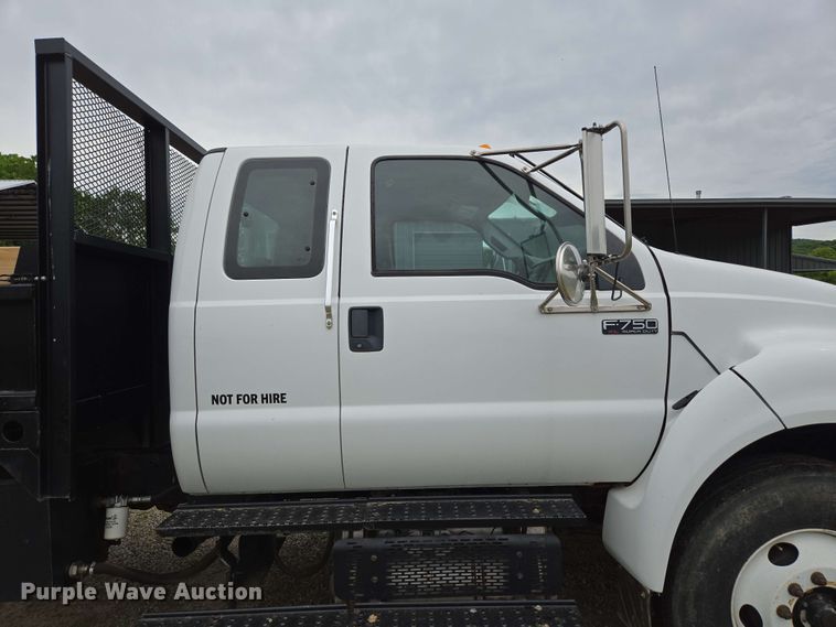 image for item DP6402 2011 Ford F750 Super Duty Ext. Cab dump flatbed truck