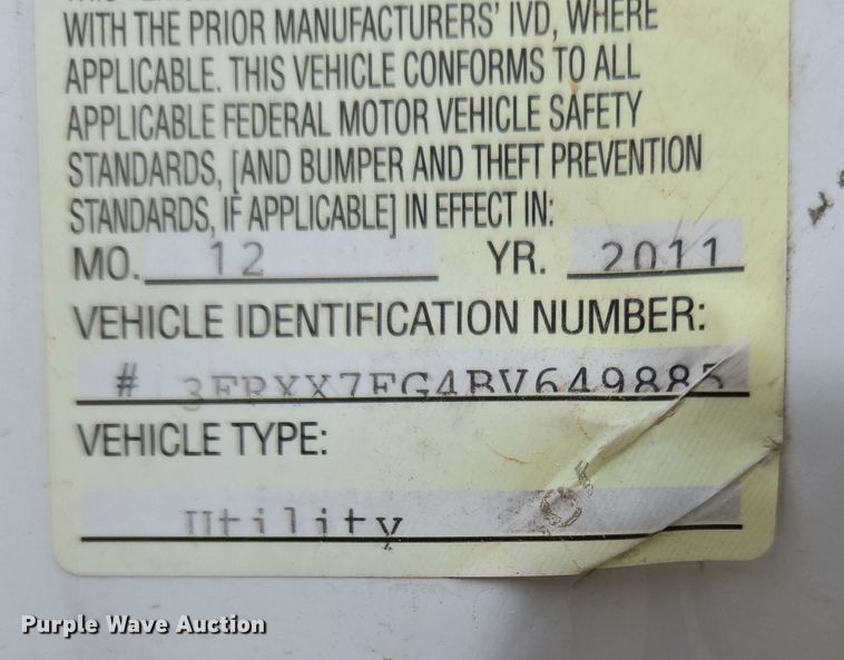 image for item DP6402 2011 Ford F750 Super Duty Ext. Cab dump flatbed truck