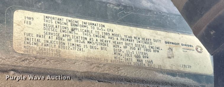 image for item DU7797 1989 Kenworth K100E semi truck