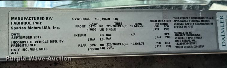 image for item DU9765 2018 Freightliner MT45 refrigerated delivery van