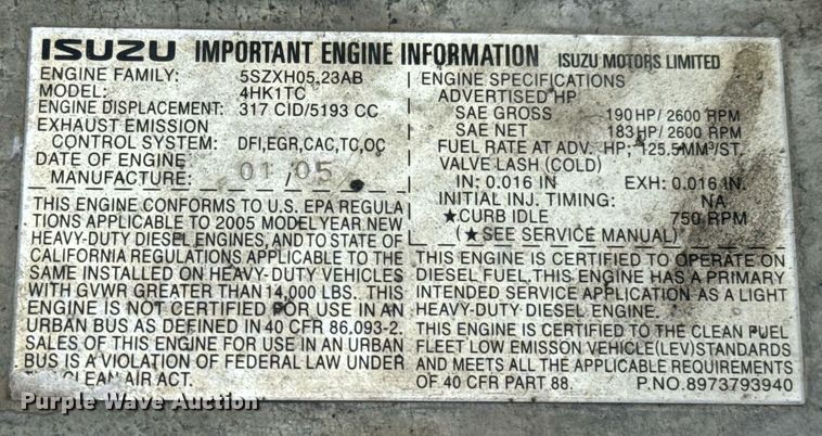 image for item DU9798 2006 GMC W4500 box truck