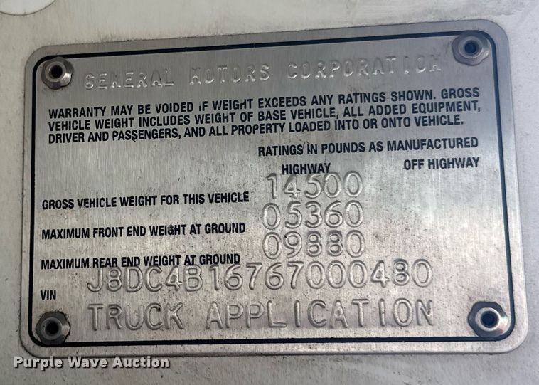 image for item DU9798 2006 GMC W4500 box truck