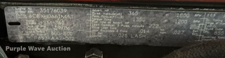 image for item DU9856 Cummins ISM 365 engine