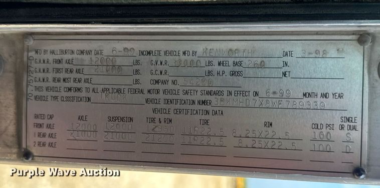 image for item DV4143 1998 Kenworth T300 truck cab and chassis