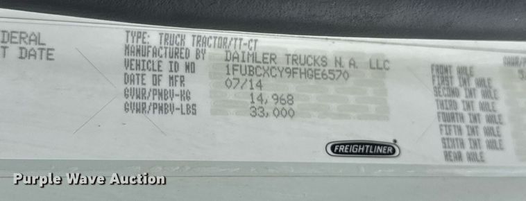 image for item DV4152 2015 Freightliner Business Class M2 semi truck