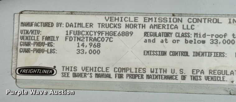 image for item DV4154 2015 Freightliner Business Class M2 semi truck