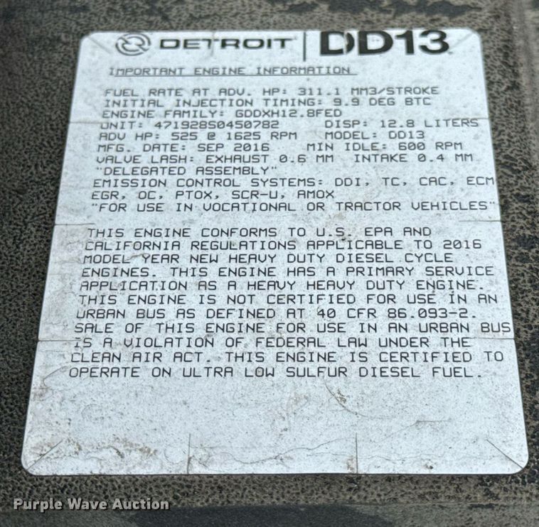 image for item DV4160 2017 Freightliner semi truck