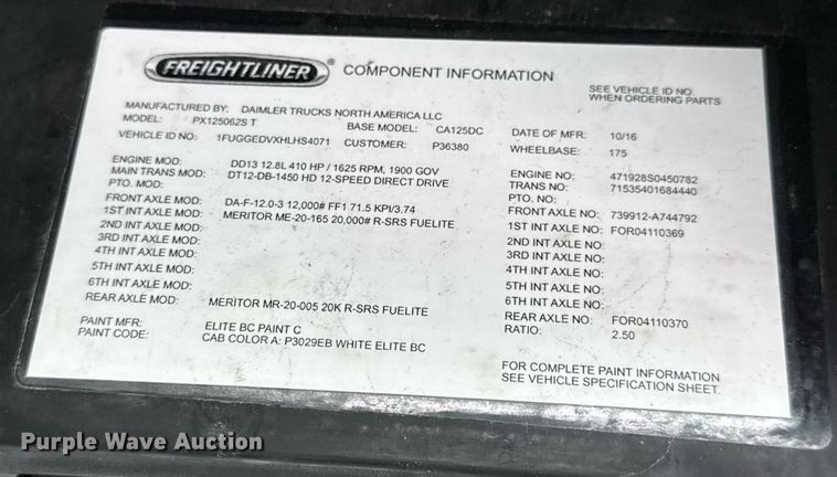 image for item DV4160 2017 Freightliner semi truck