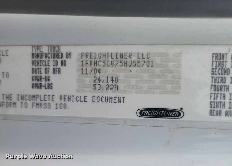 image for item DW7038 2005 Freightliner Business Class M2 dump truck