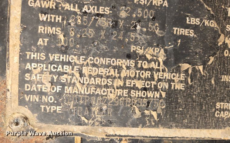 image for item DW7072 1994 Dorsey flatbed trailer