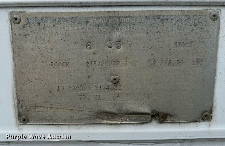 image for item EB2630 1985 Great Dane jobsite trailer