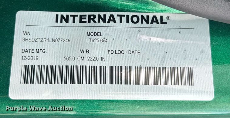 image for item EC3647 2020 International LT625 semi truck