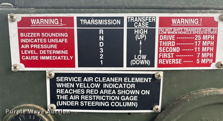 image for item EC3653 2001 AM General M35A3 flatbed truck