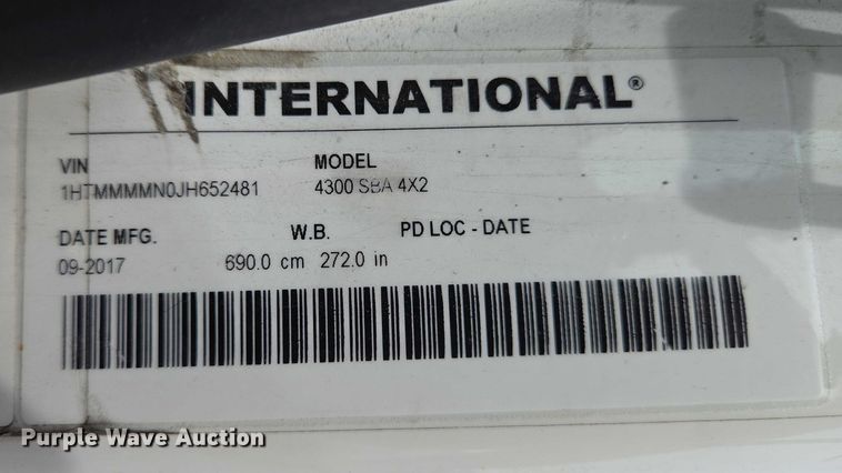 image for item EC4272 2018 International 4300  refrigerated truck