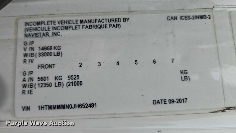 image for item EC4272 2018 International 4300  refrigerated truck