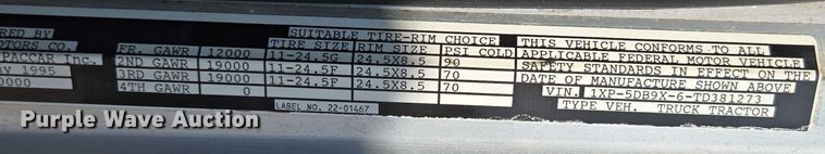 image for item ED2036 1996 Peterbilt 379 semi truck