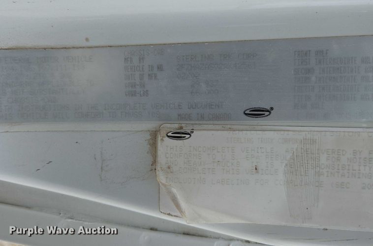 image for item ED2045 2002 Sterling L-Line sewer jetter truck