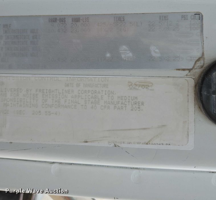 image for item ED2045 2002 Sterling L-Line sewer jetter truck