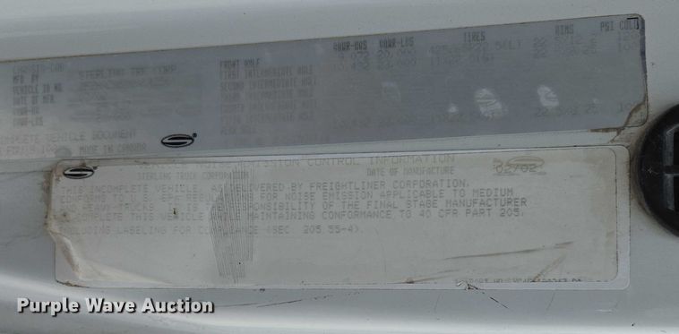 image for item ED2045 2002 Sterling L-Line sewer jetter truck