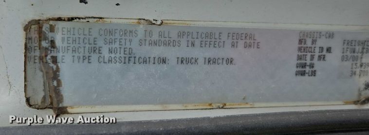 image for item ED2047 2000 Freightliner FL80 flatbed truck