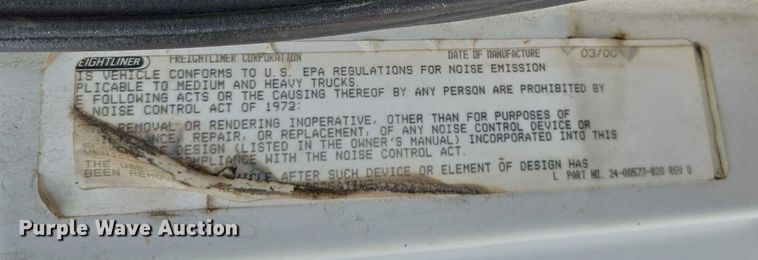 image for item ED2047 2000 Freightliner FL80 flatbed truck