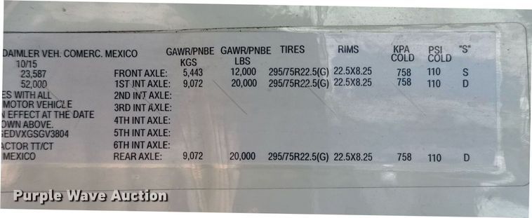 image for item EG5811 2016 Freightliner Cascadia 125 semi truck