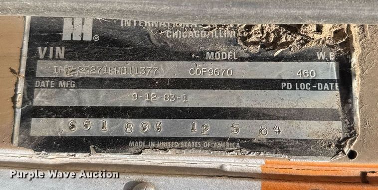 image for item EG6484 1984 International COF-9670 Eagle semi truck