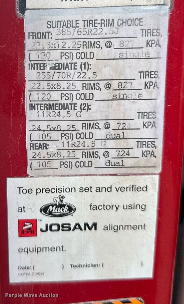 image for item EG6565 2005 Mack CV713 dump truck