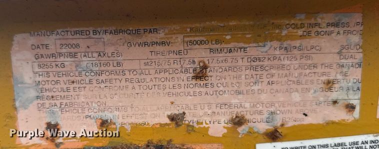 image for item EG6567 2008 Kaufman drop deck equipment trailer