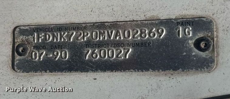 image for item EG6580 1991 Ford F700 box truck