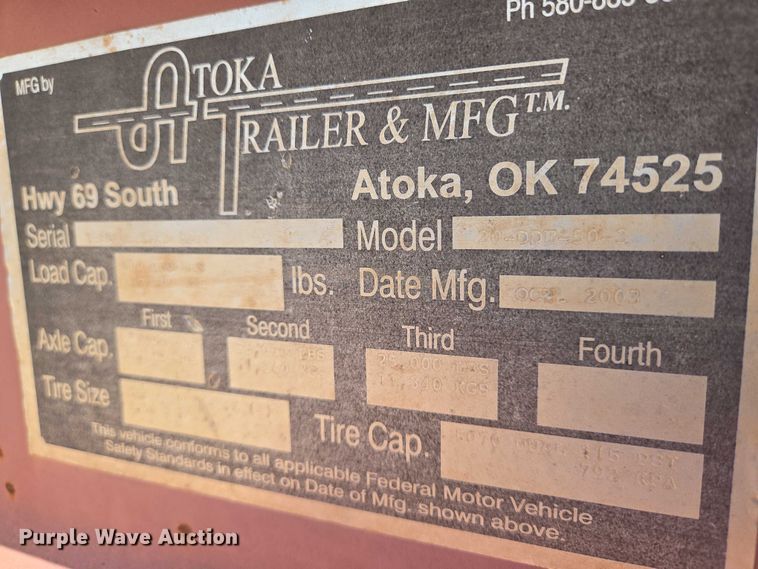 image for item EN8109 2003 Atoka 20-DDE-50-3 double drop deck equipment trailer