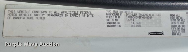 image for item YA0557 2015 Freightliner Business Class M2 semi truck