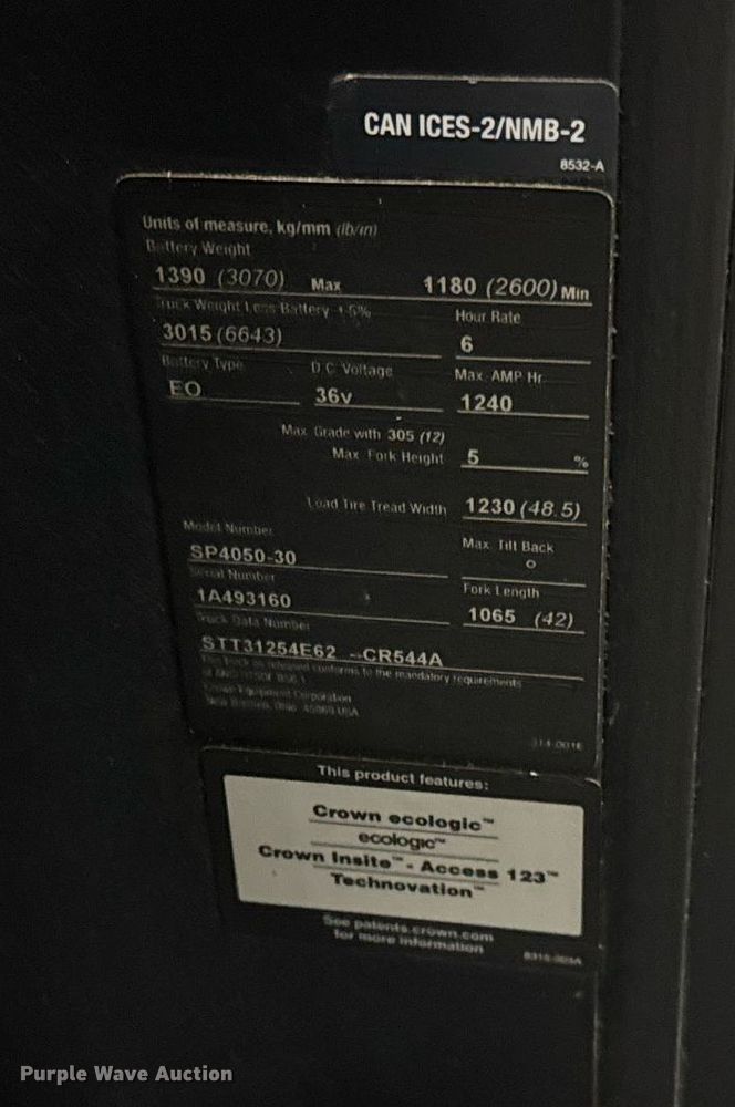 image for item DI9080 2017 Crown SP4050-30 order picker