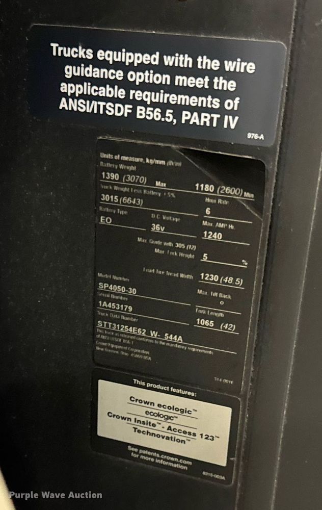 image for item DI9087 2016 Crown SP4050-30 order picker