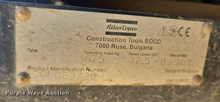 image for item DT4925 2015 Atlas-Copco LP8504 trench compactor