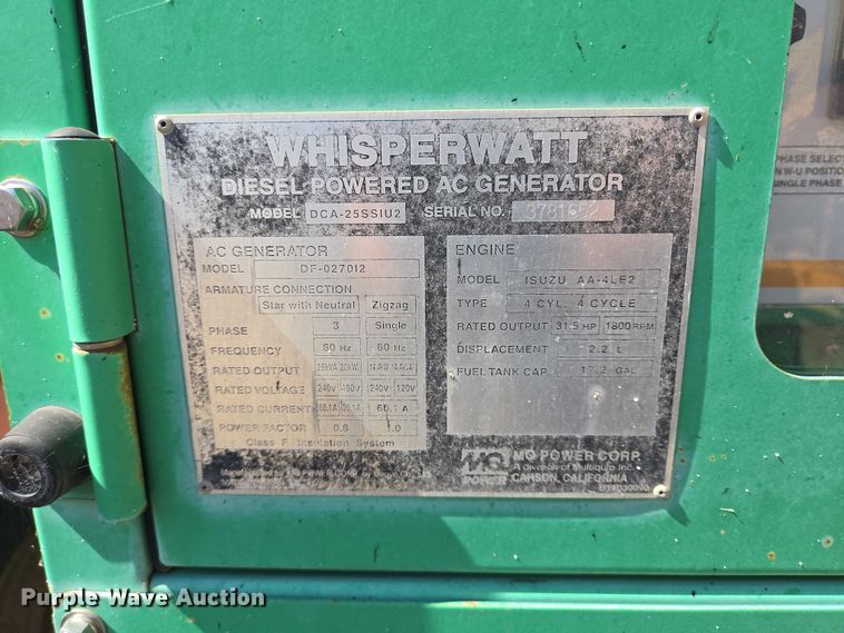 image for item DT4930 Multiquip DCA-25SSIU2 generator