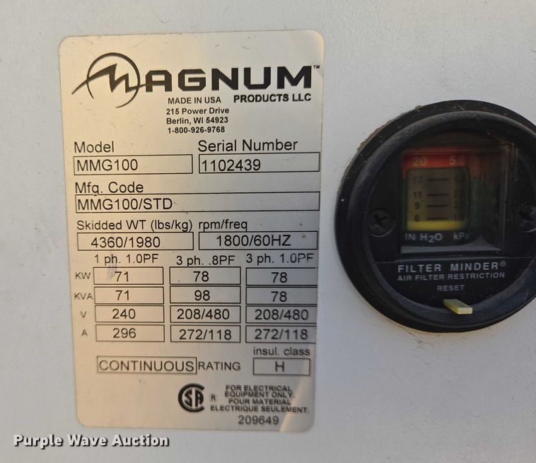 image for item DT4931 Magnum MMG100 generator