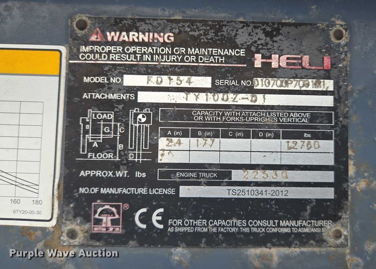 image for item DT4944 2011 Heli CPCD70-M1 forklift