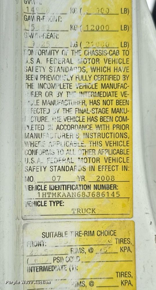 image for item DU9823 2008 International 4400 utility / service truck