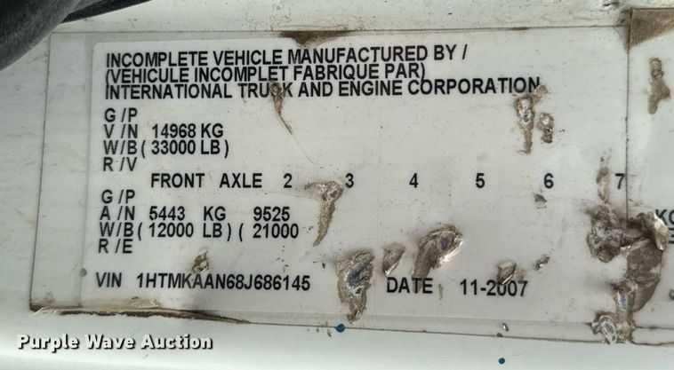 image for item DU9823 2008 International 4400 utility / service truck